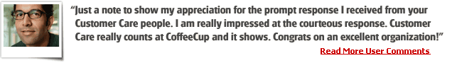 CoffeeCup Support is Fantastic - Read More User Quotes