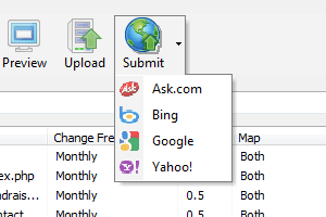 Built-in Uploading and Search Engine Submission (Screenshot)