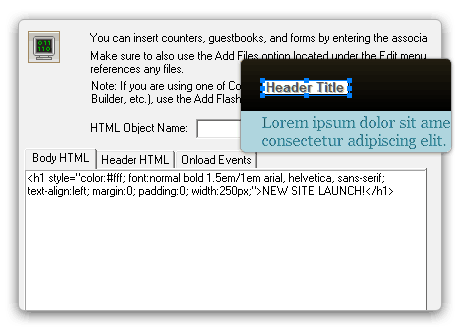 Add code with the HTML tool.