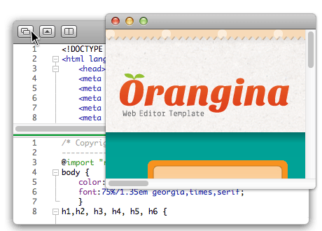 Edit HTML and CSS with a real time, real browser preview. Click an element in the preview and the related code is selected for you!