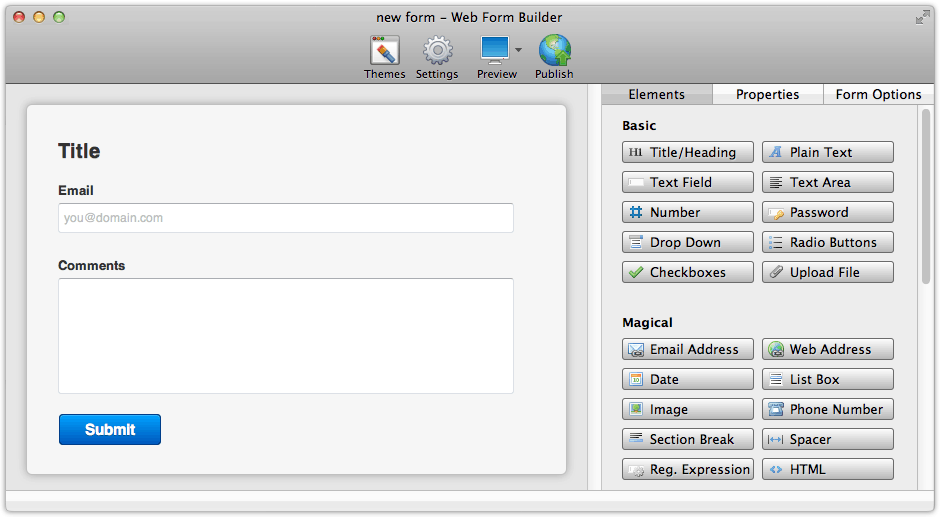 CoffeeCup Web Form Builder for OS X