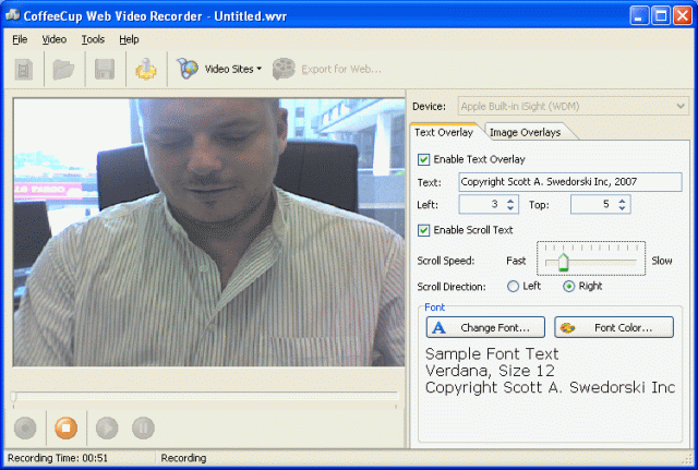 CoffeeCup Web Video Recorder screen shot