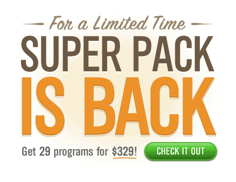 Super Pack is back, get 27 programs for $289!