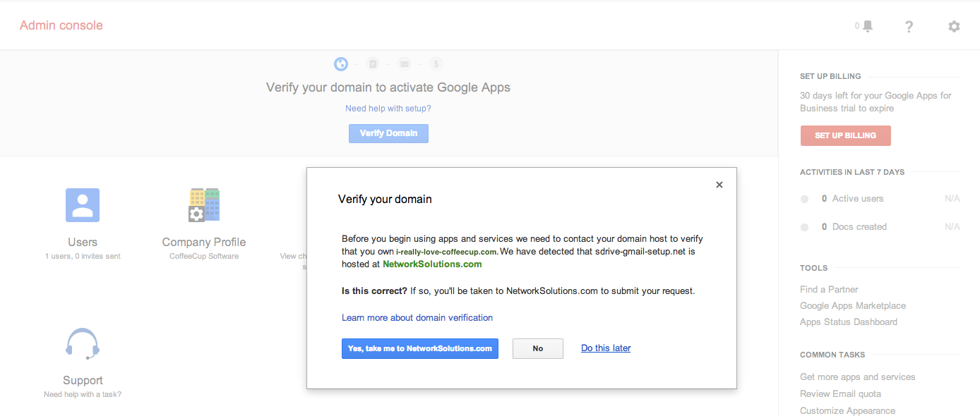 Verify Domain Ownership.