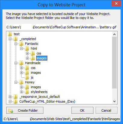 Copy files to project