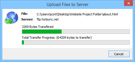 FTP upload progress bar