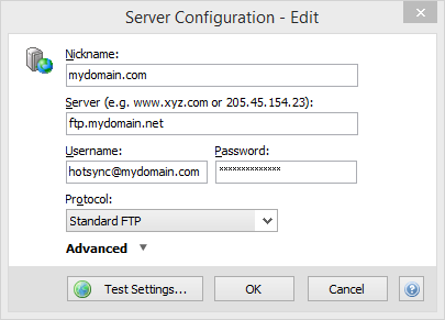 Configure FTP Settings