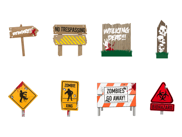 Zombies Signs Graphics Pack