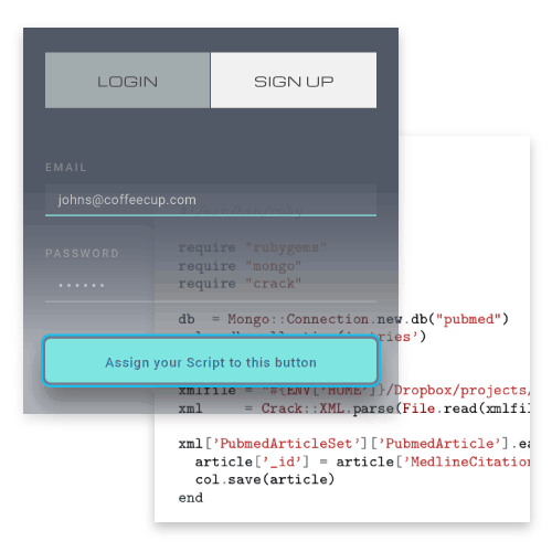 Connect to Script and backends