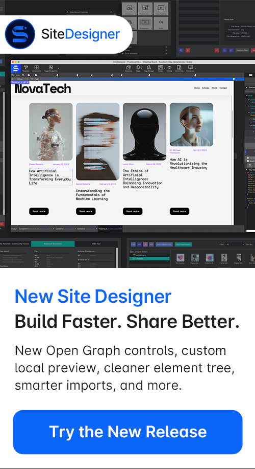 Site Designer & Start creating beautiful websites