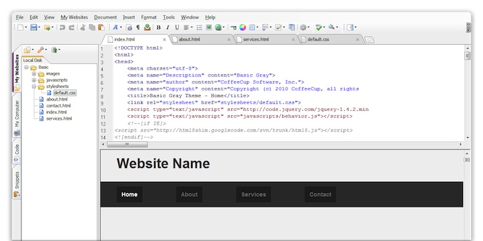 Free HTML Editor 17.0 Screenshot